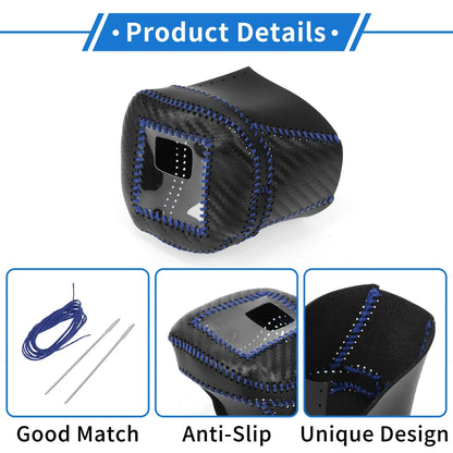 Gear Shift Knob Cover for Nissan Rogue (2021–2024) Black Carbon Fiber Blue
