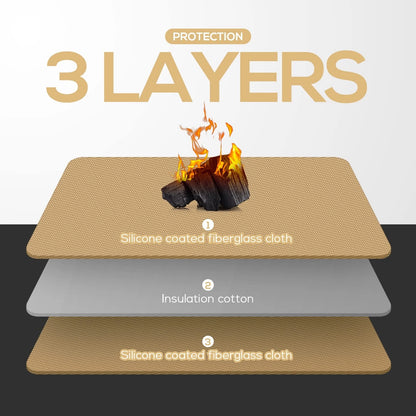 24x42 Inch Fireproof Half Round Hearth Mat for Fireplace Protection