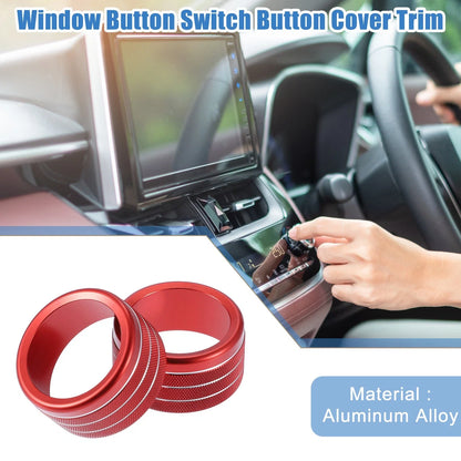 Set of 2 Air Conditioning Control Switch Knob Covers for Toyota Tundra (2014–2021) Red