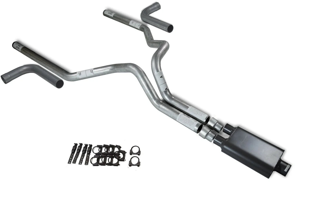 Dual Exhaust Kit for Ford F-150 (2004–2014) 3" 2 Chamber Muffler Side Exit
