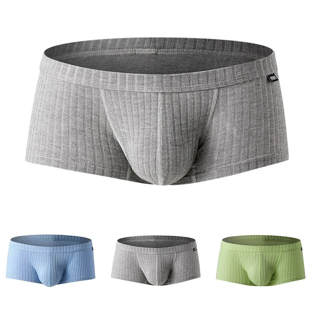 Elastic Boxer Trunks for Men (M-XXL) - Breathable Low Waist Underwear