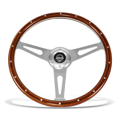 NRG RST-363SL 380mm Classic Wood Grain Racing Steering Wheel for Universal