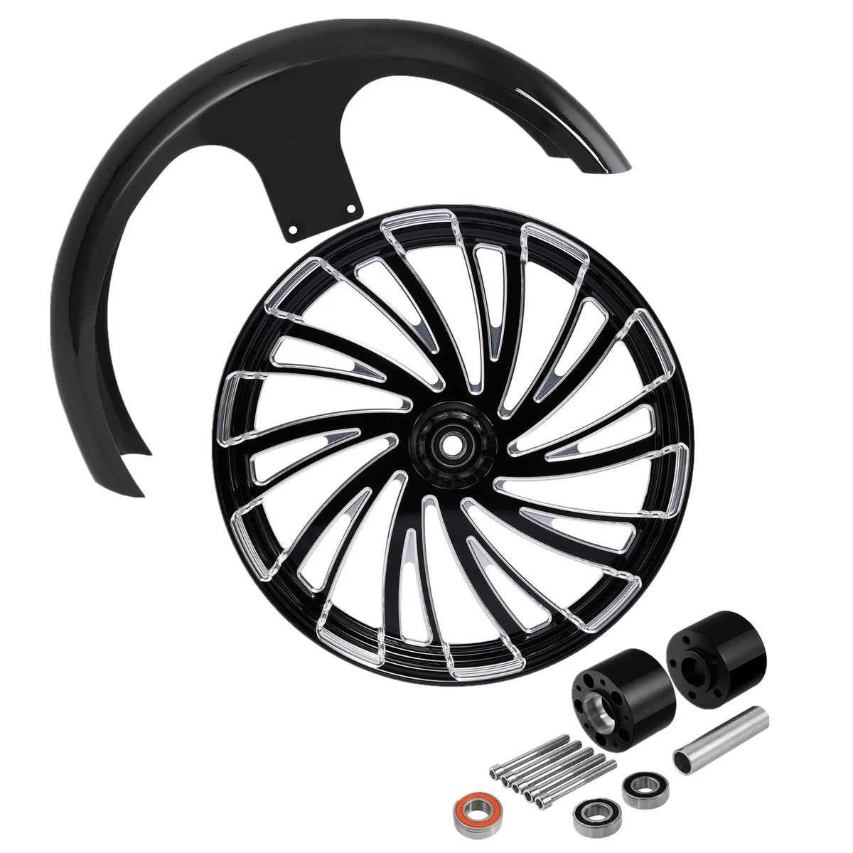 26" Front Wheel Rim Dual Hub Fender for Harley Electra Glide (2008–2025)