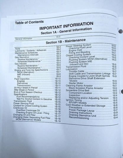 Service Manual for Mercury MerCruiser 90-861327000 GM V8 377 CID 6.2L (N/A)