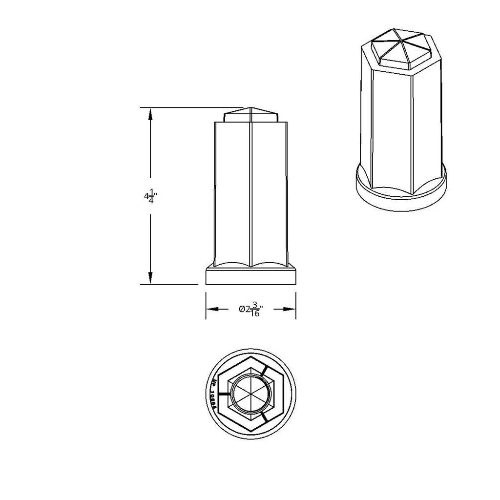 Set of 5 Lug Nut Covers 33mm Screw-On Hexagon Top for UP#10584
