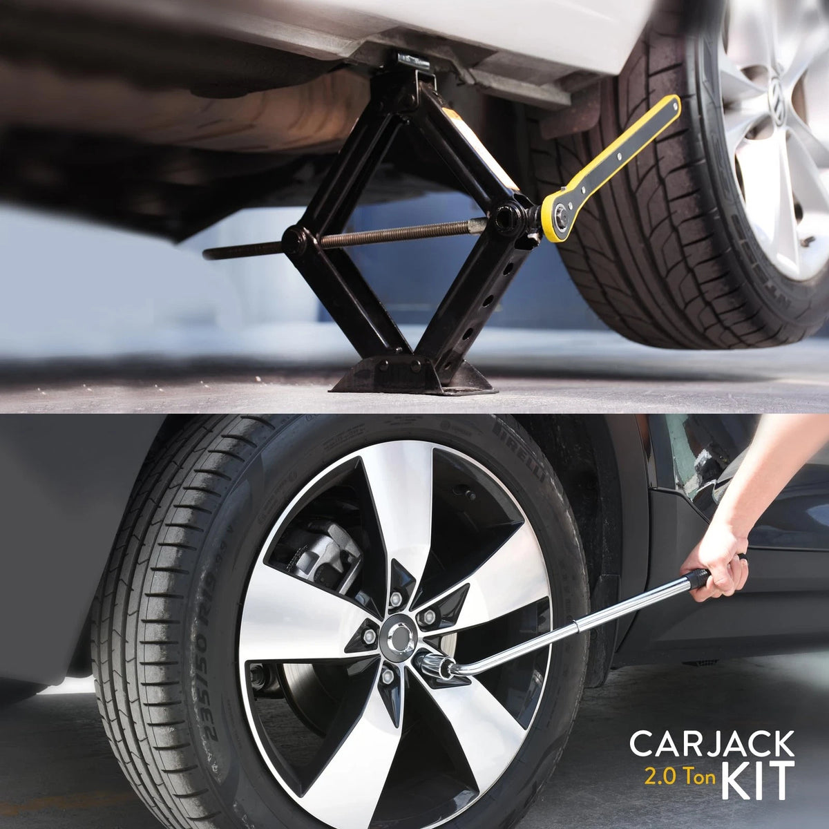 2 Ton Scissor Car Jack Kit for SUV & Auto (Portable, Heavy Duty)