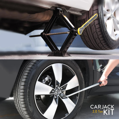 2 Ton Scissor Car Jack Kit for SUV & Auto (Portable, Heavy Duty)