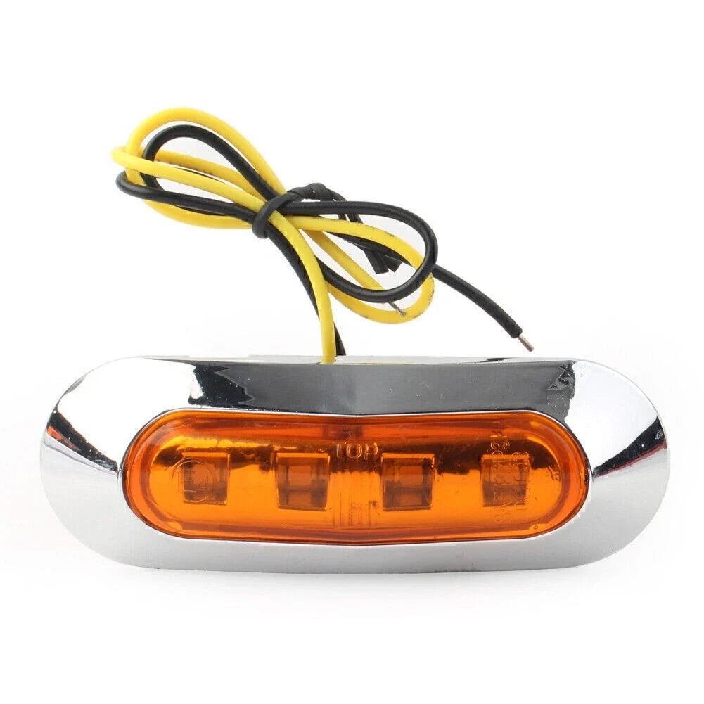 Set of 4 LED Side Clearance Marker Lights for Truck Trailer Pickup (12V 24V)