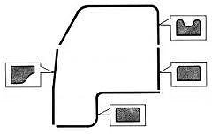 Cab Door Seal Pair for VW T2 Split (1955–1967) 211898721