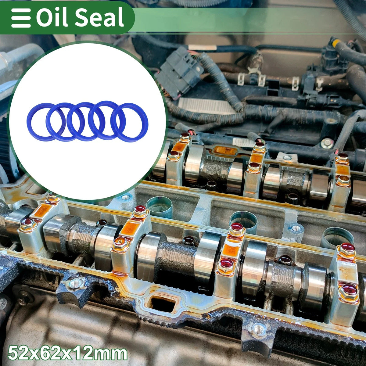 Set of 5 Oil Seal Rotary Shaft Seal 52x62x12mm for Various Models 