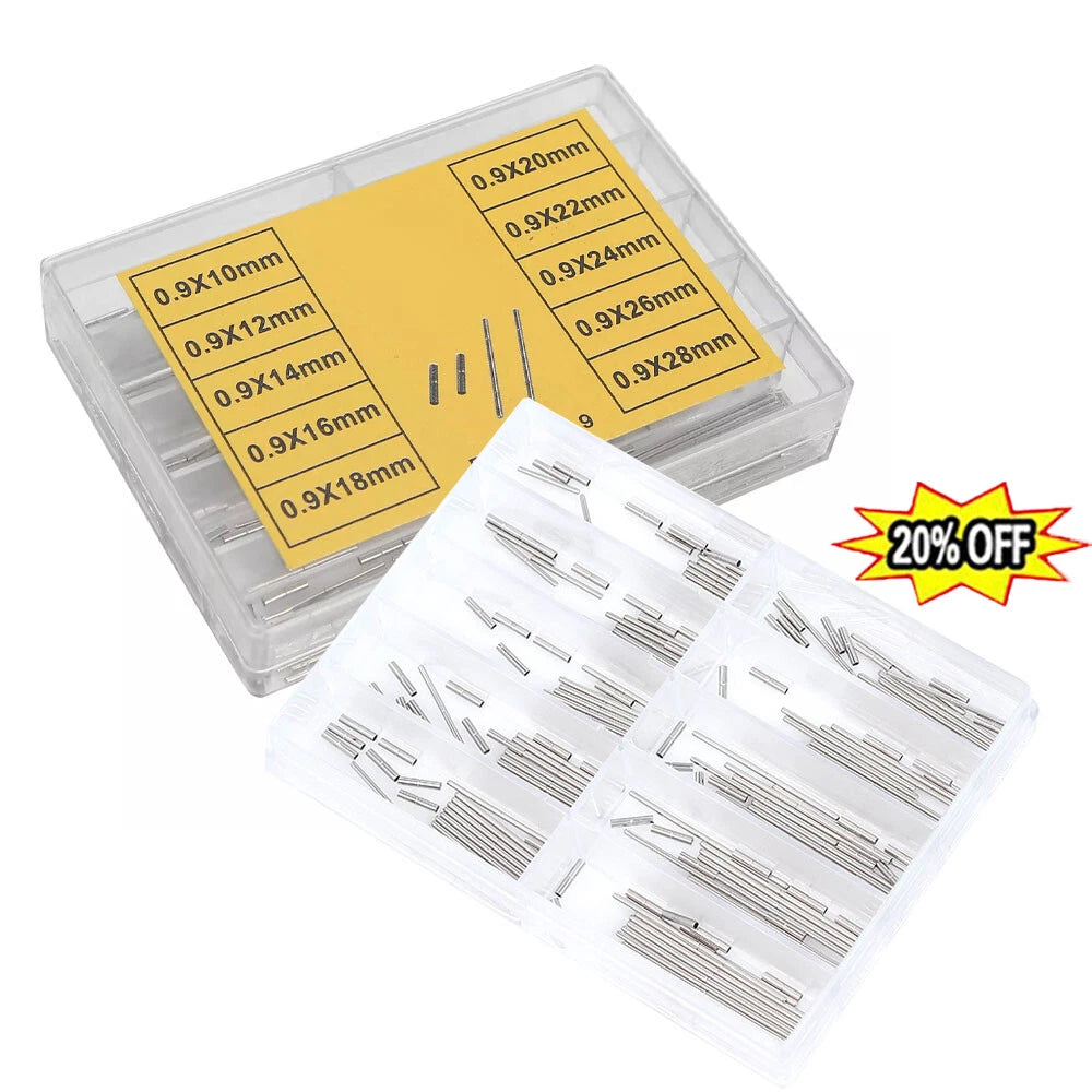 10 Sizes Tube & Pins for Watch Band Strap Repair Tool 10-28mm