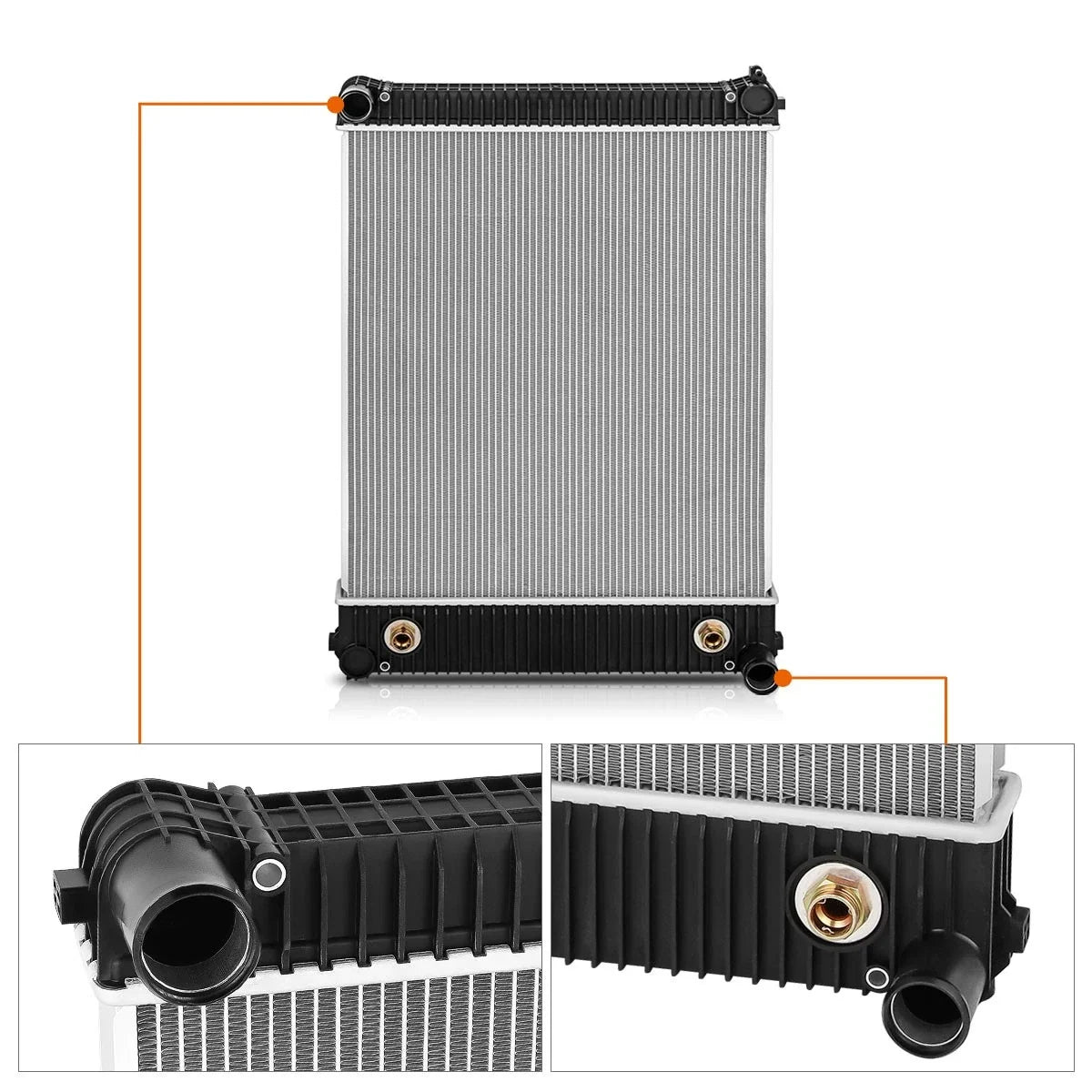 2-Row Aluminum Cooling Radiator for Freightliner M2 106/FS65 (2004–2008)