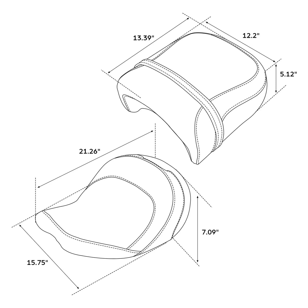 Driver Passenger Seat for Indian Chieftain Chief Dark Horse (2014–2024)