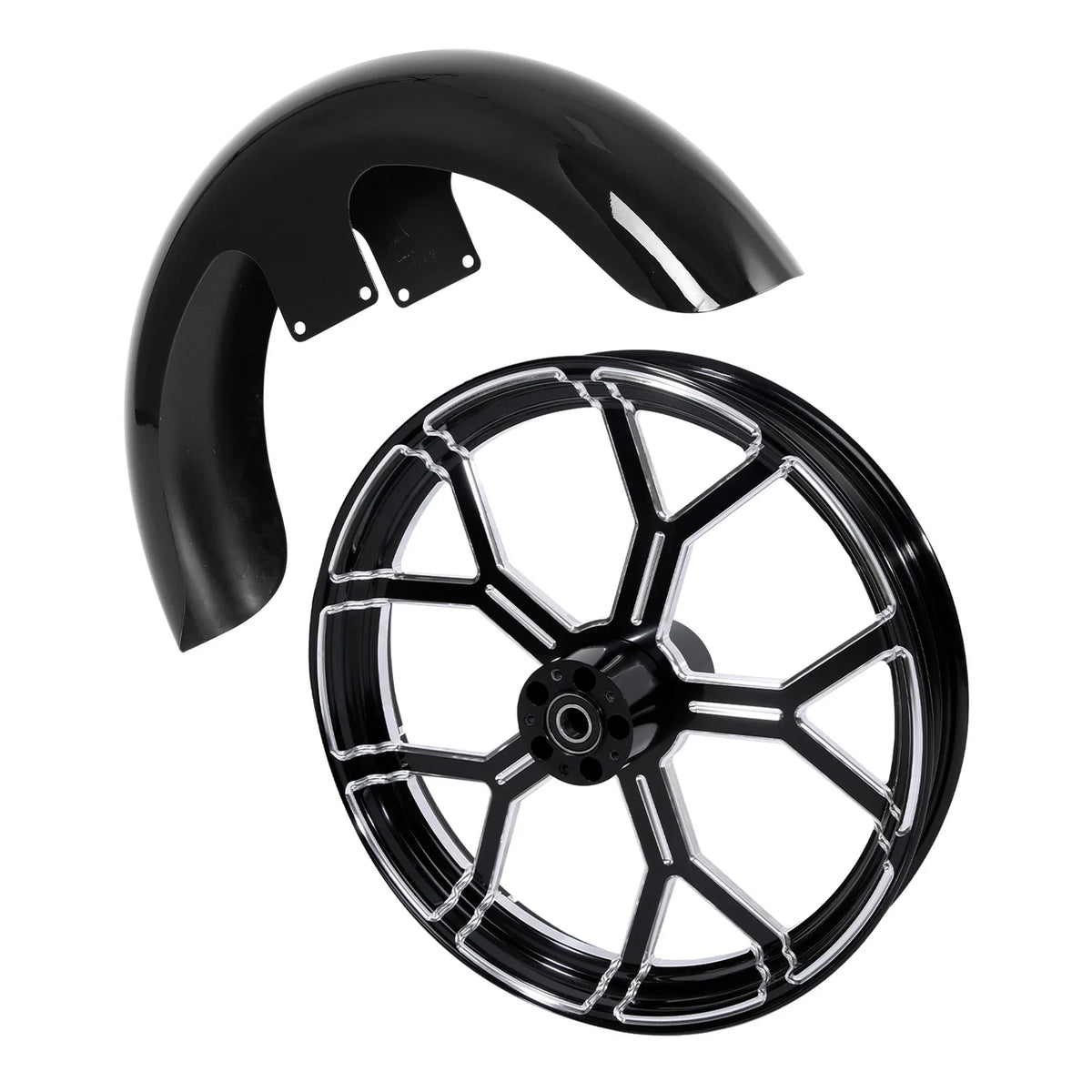 21" Front Fender Wheel Rim & Single Disc Wheel Hub for Harley Touring (2008–2013)