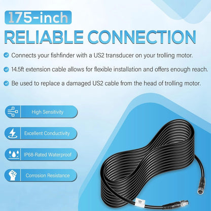 Replacement Extension Cable for Minn Kota MKR-US2-11 (For00586) 14.5 Feet