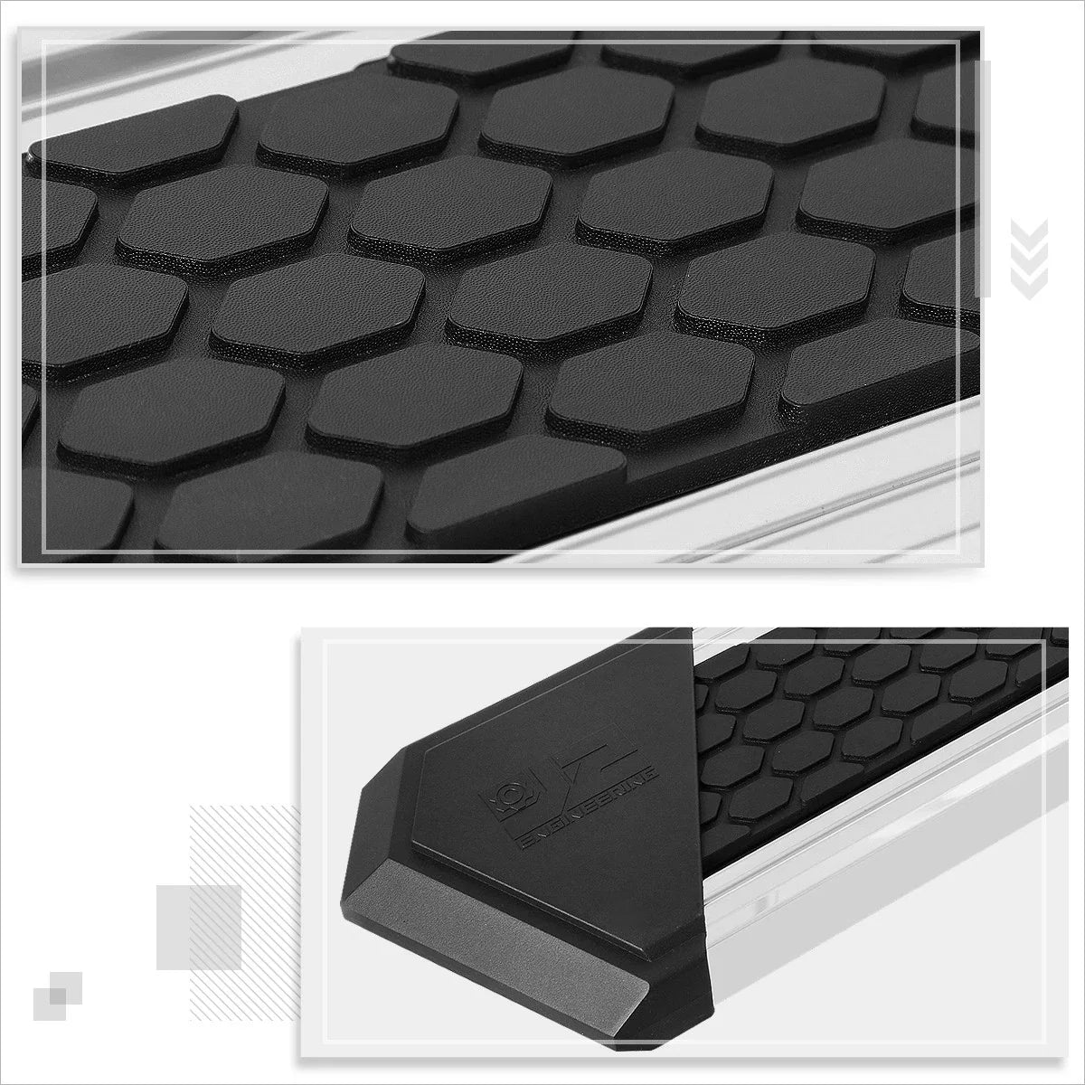 J2 Running Boards for Dodge Ram Crew Cab (2009–2020) 8" Chrome Honeycomb Step Pad