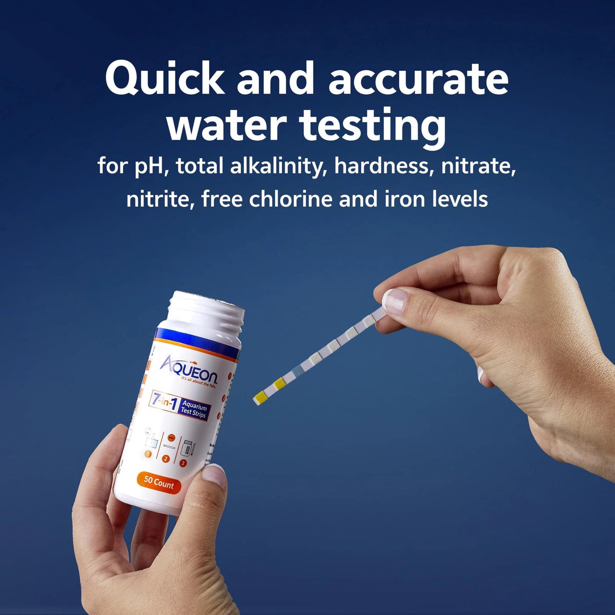 50 Count Aqueon 7-in-1 Aquarium Test Strips for Fast pH Results