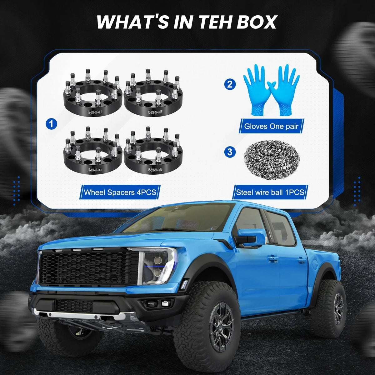 4pc 1.5 in 8x180 Wheel Spacers for GMC Sierra Chevy Silverado 2500 HD (2001–2010)