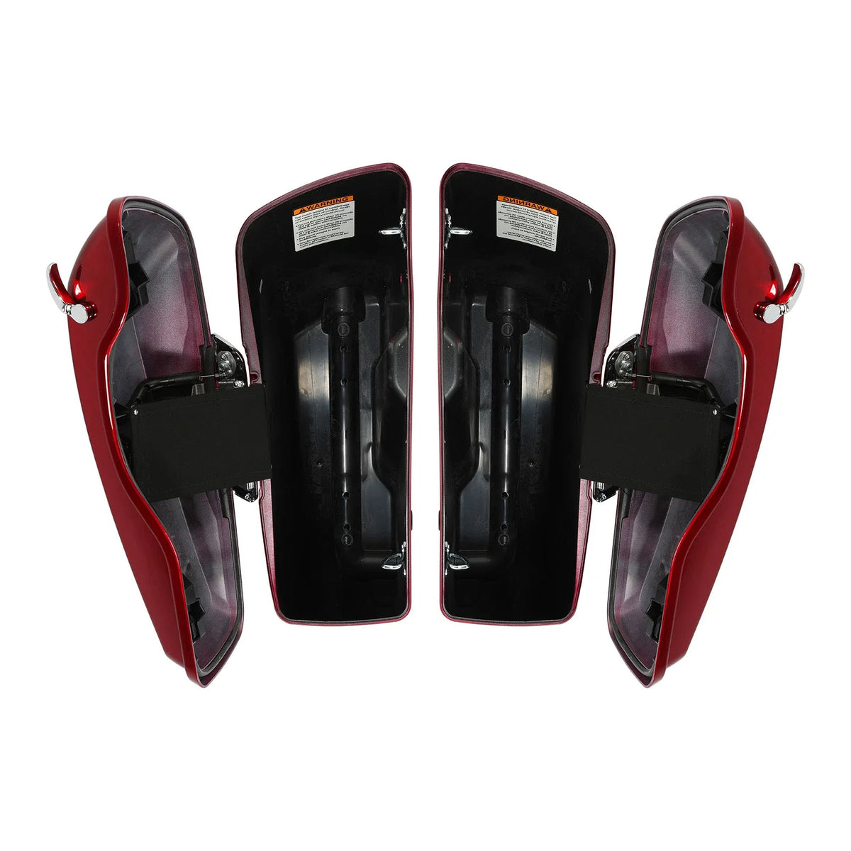 4" Hard Extended Saddlebags for Harley FLTRX FLHXS (2014–2024) Velocity Red Sunglo