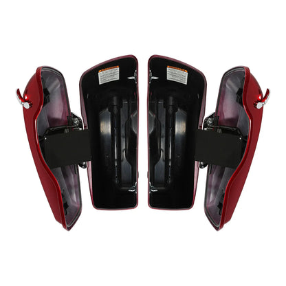 4" Hard Extended Saddlebags for Harley FLTRX FLHXS (2014–2024) Velocity Red Sunglo