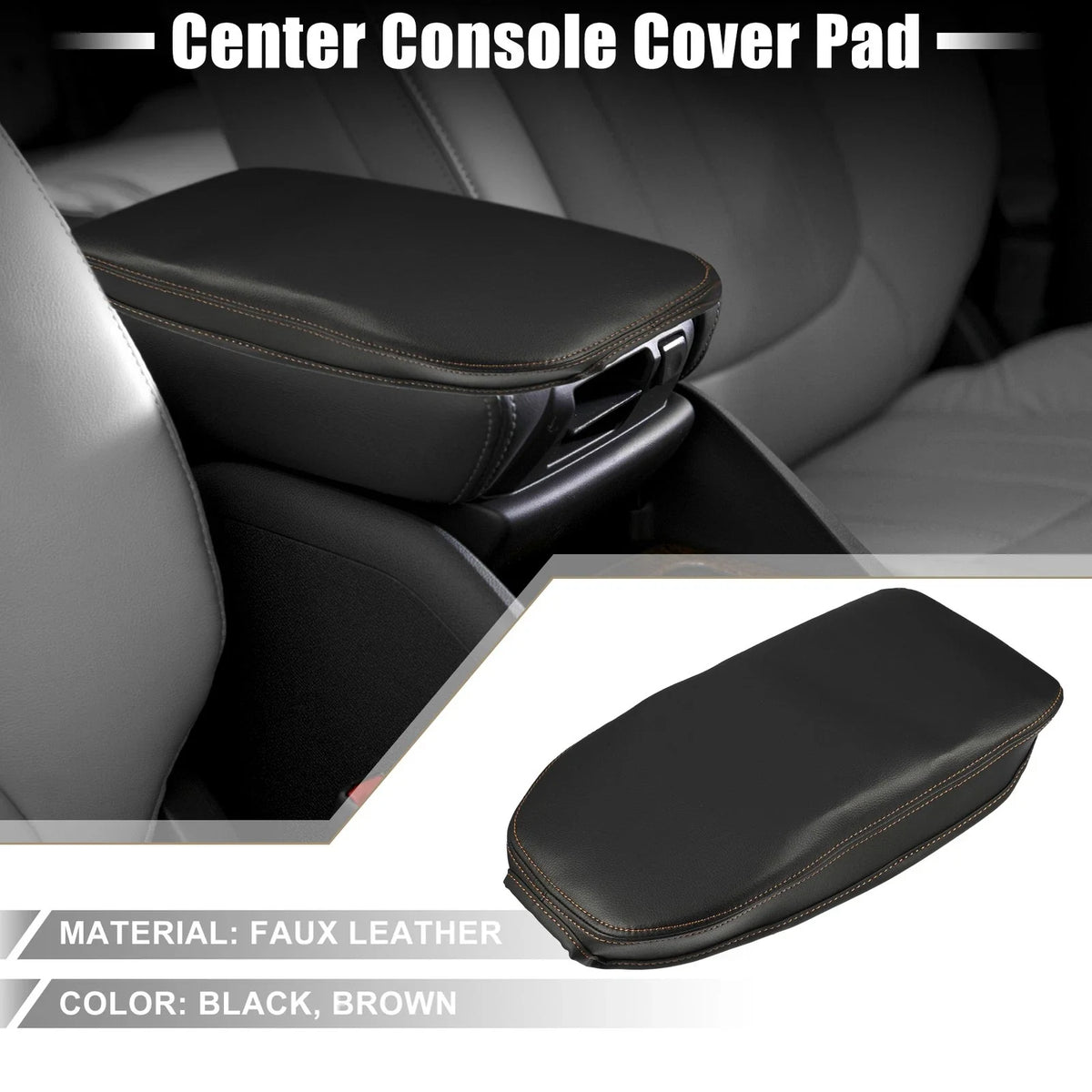 Center Console Armrest Cover for Toyota RAV4 (2019–2022) Black Brown