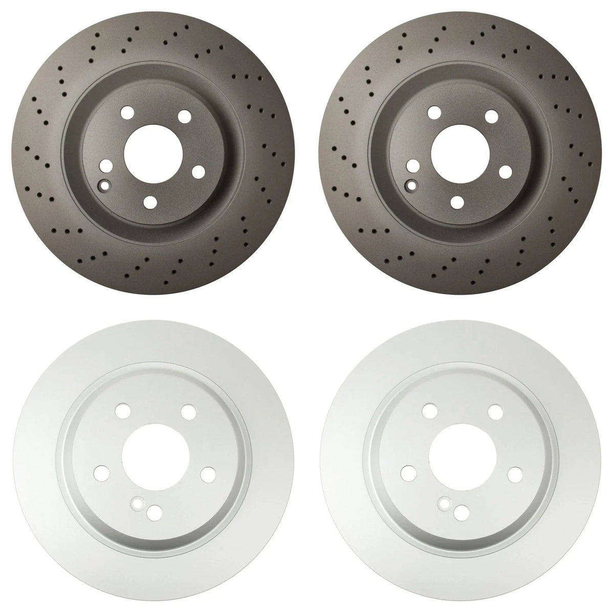 Hella Brake Rotors Kit 350mm Front 300mm Rear for Benz W221 S350 (2007–2013)