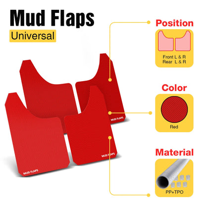 Set of 4 Mud Flaps Splash Guards for Dodge (All Models)