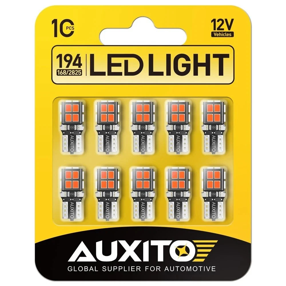 Set of 10 T10 Red SMD LED Interior Light Bulbs for (194 168 175 W5W 2825)