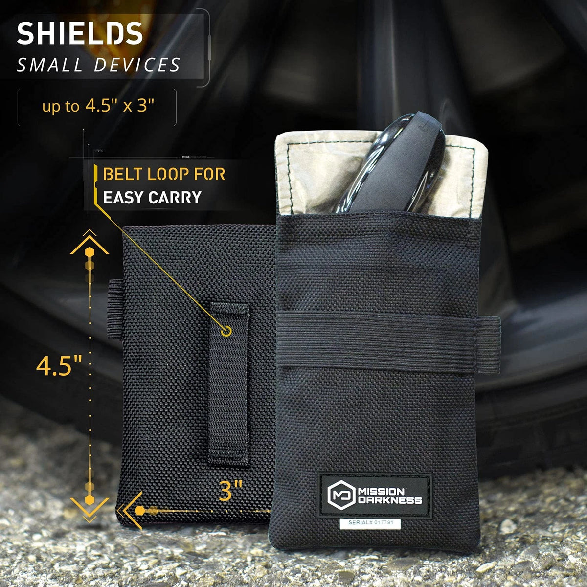 2X Mission Darkness Faraday Bag for Keyfobs (RF 2 Pack, Black)