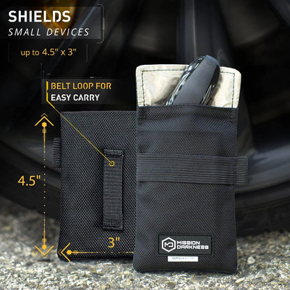 2X Mission Darkness Faraday Bag for Keyfobs (RF 2 Pack, Black)