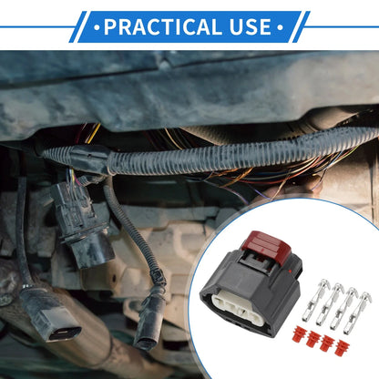 Set of 4 Pin Air Pressure Sensor Connector Plugs for Ford Mazda (No. 4S4Z9F479AA)