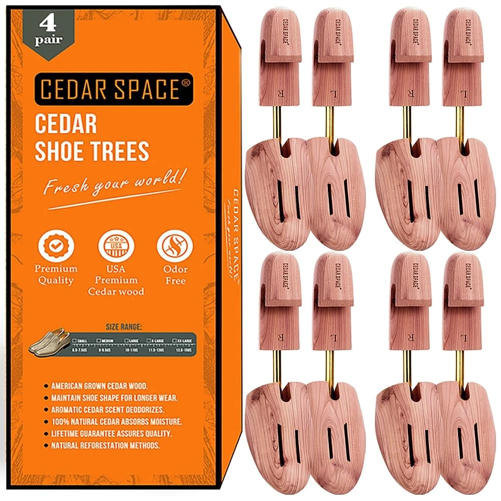 Set of 2 Cedar Wooden Shoe Stretchers for Size 6.5-14