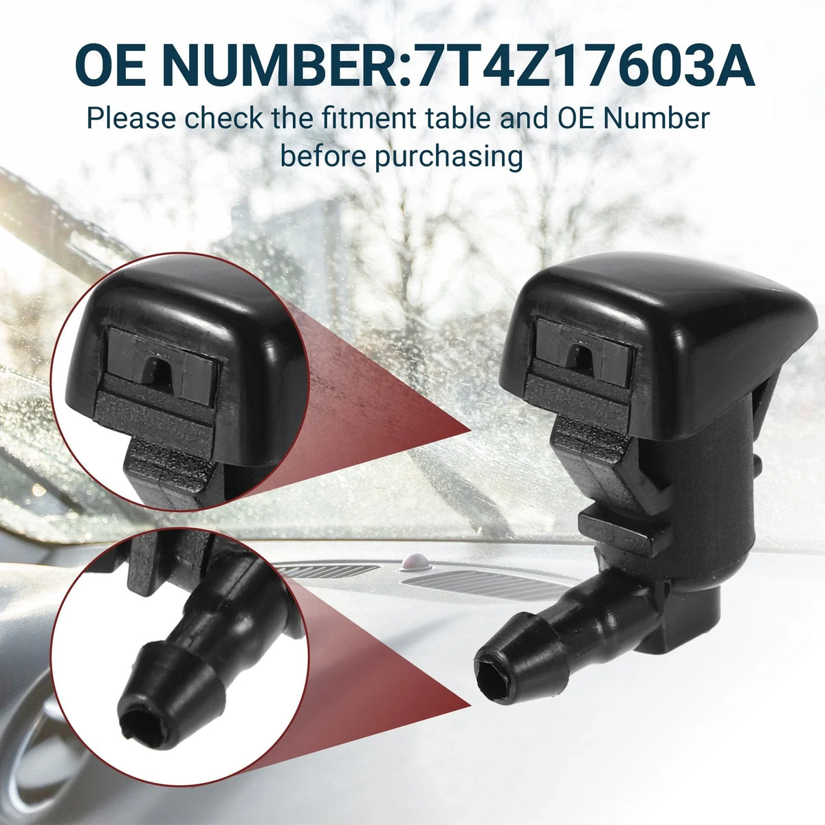 Set of 1 Windshield Washer Nozzle for Ford Edge 