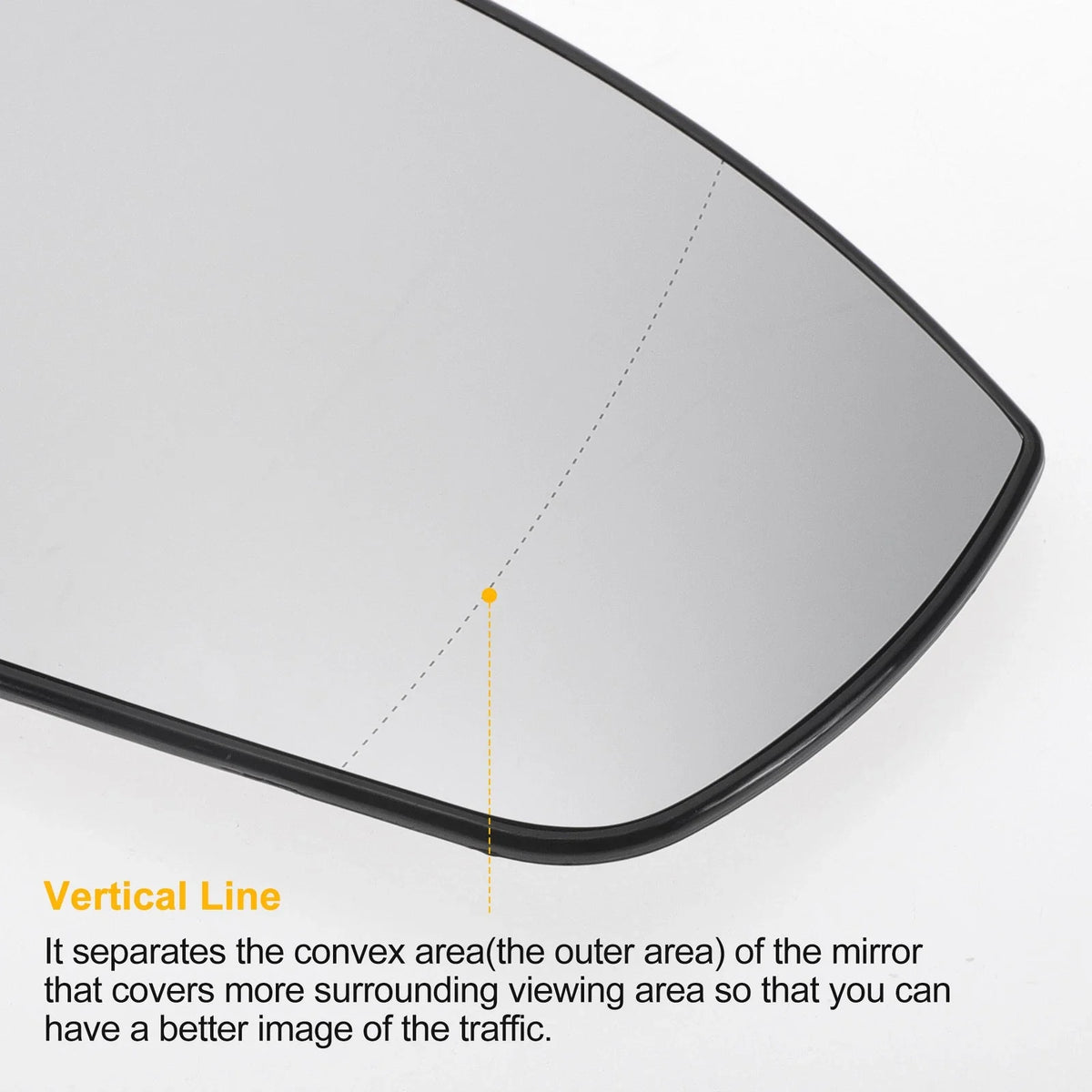 Right Side White Heated Mirror Glass for Ford Grand C-Max (2010–2019)