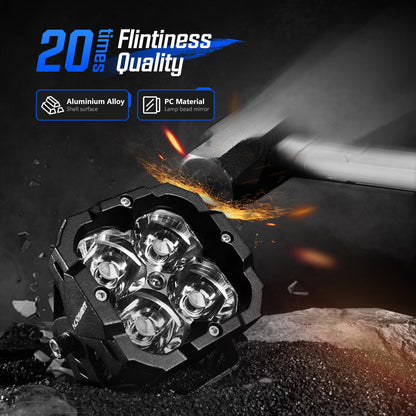 2X NOVSIGHT 3 Inch 80W LED Work Pods for ATV UTV (NOVA500WL13FD)