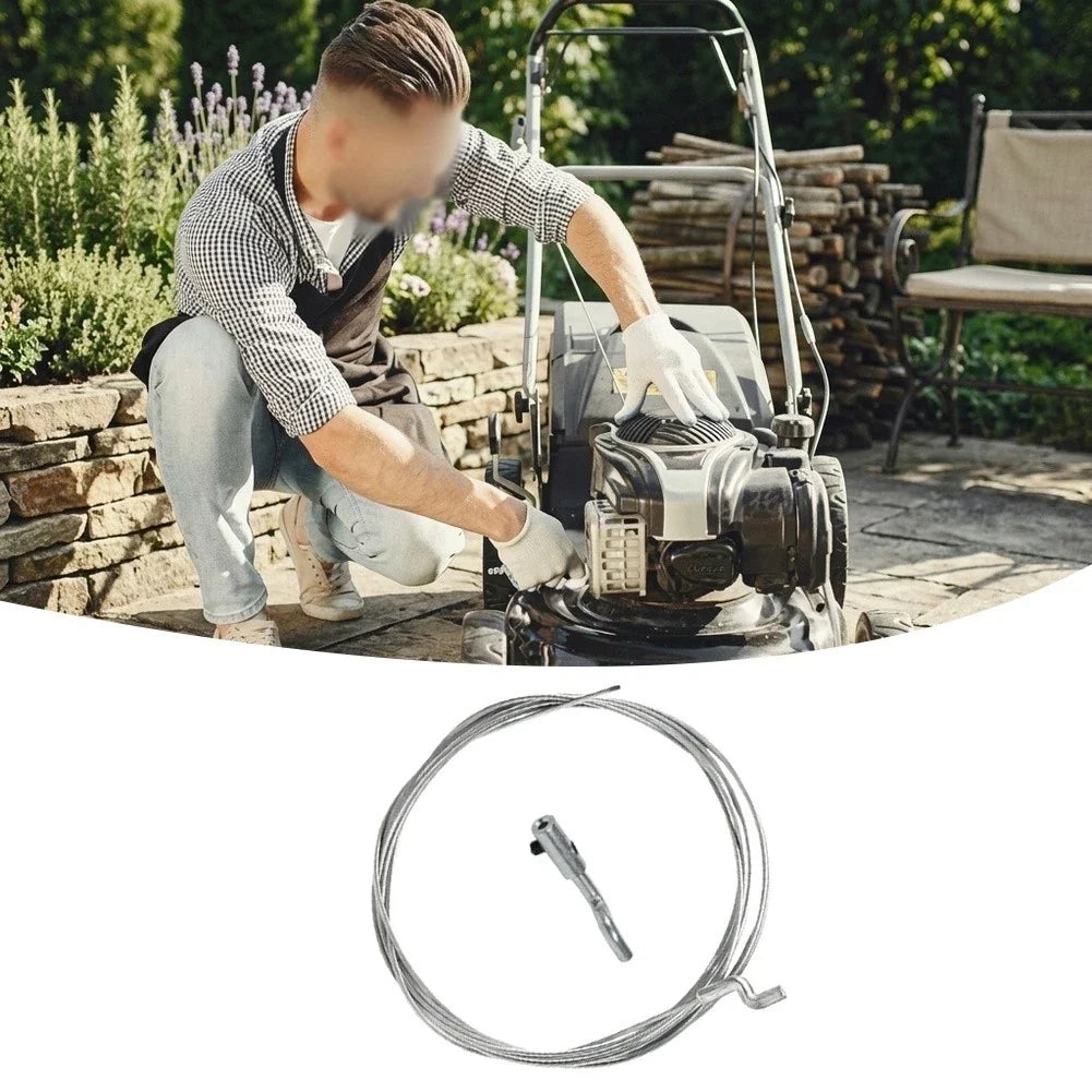 Gas Cable Kit 1.5mm x 2.5m with End Cap and Z Clamp for Lawn Mower