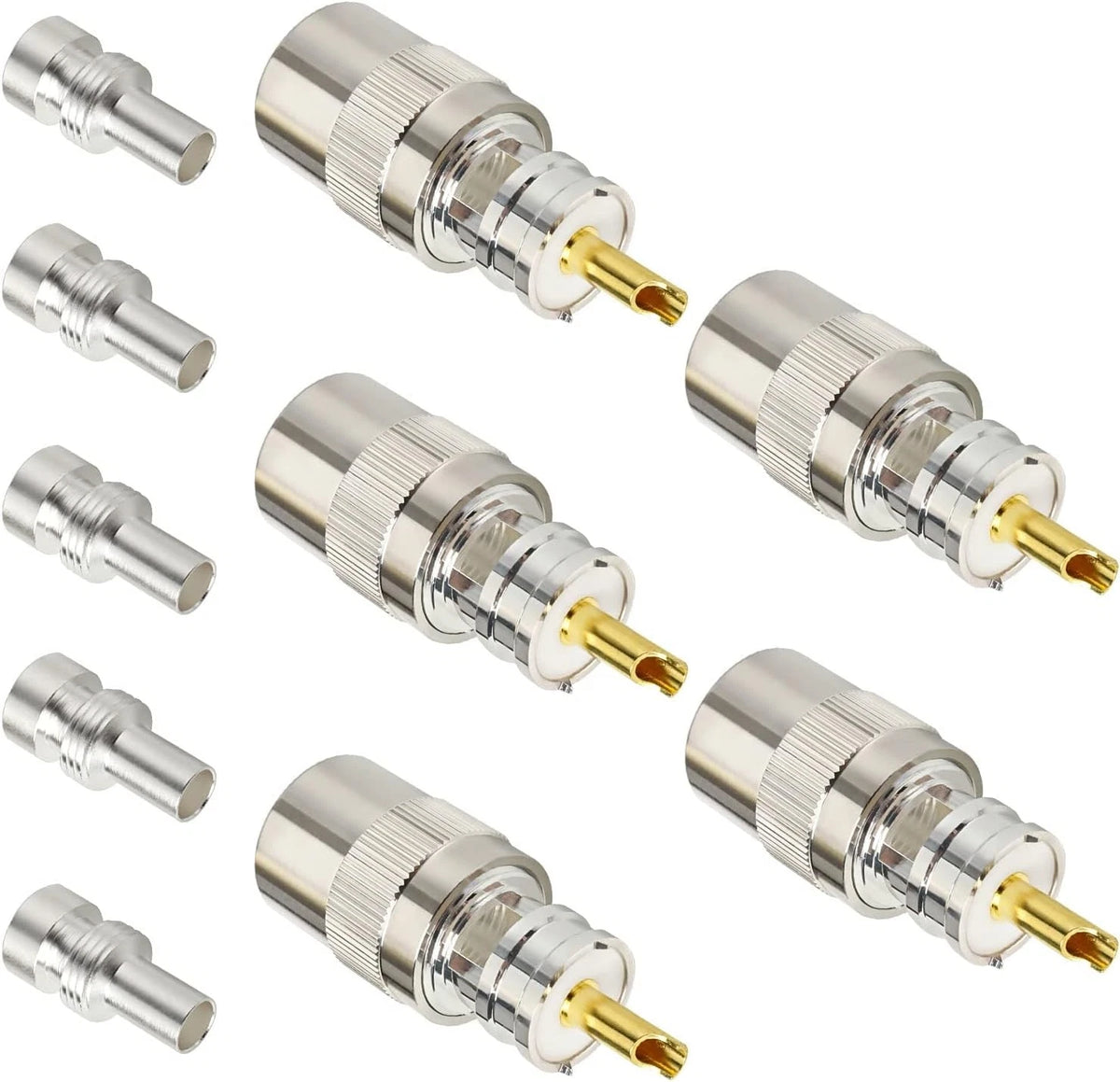 UHF Male Solder Connector Kit for XRDS PL-259 (Nickel)