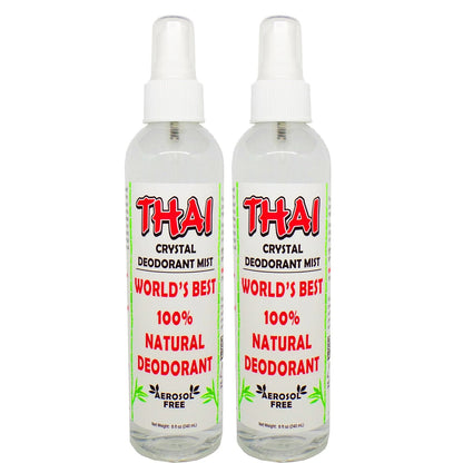 Set of 2 Thai Deodorant Stone Crystal Mist Natural Deodorant Spray 8 oz