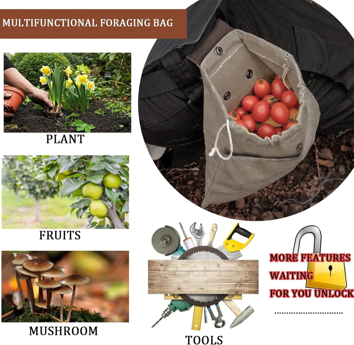 2X Water Resistant Foraging Pouch for Collapsible Bag (8.66")
