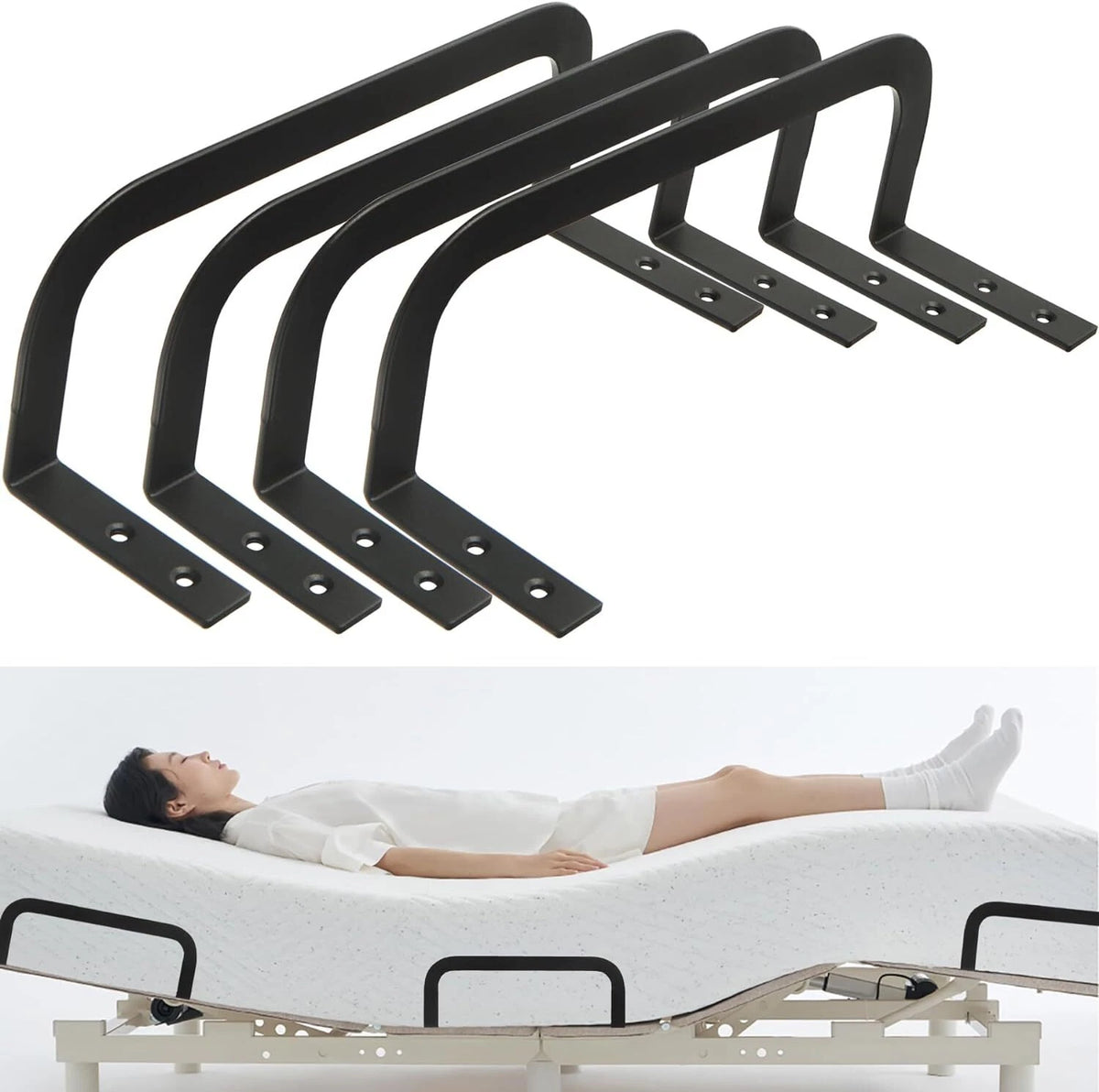 Set of 4 Mattress Retainer Bar Brackets for Preventing Mattress Sliding