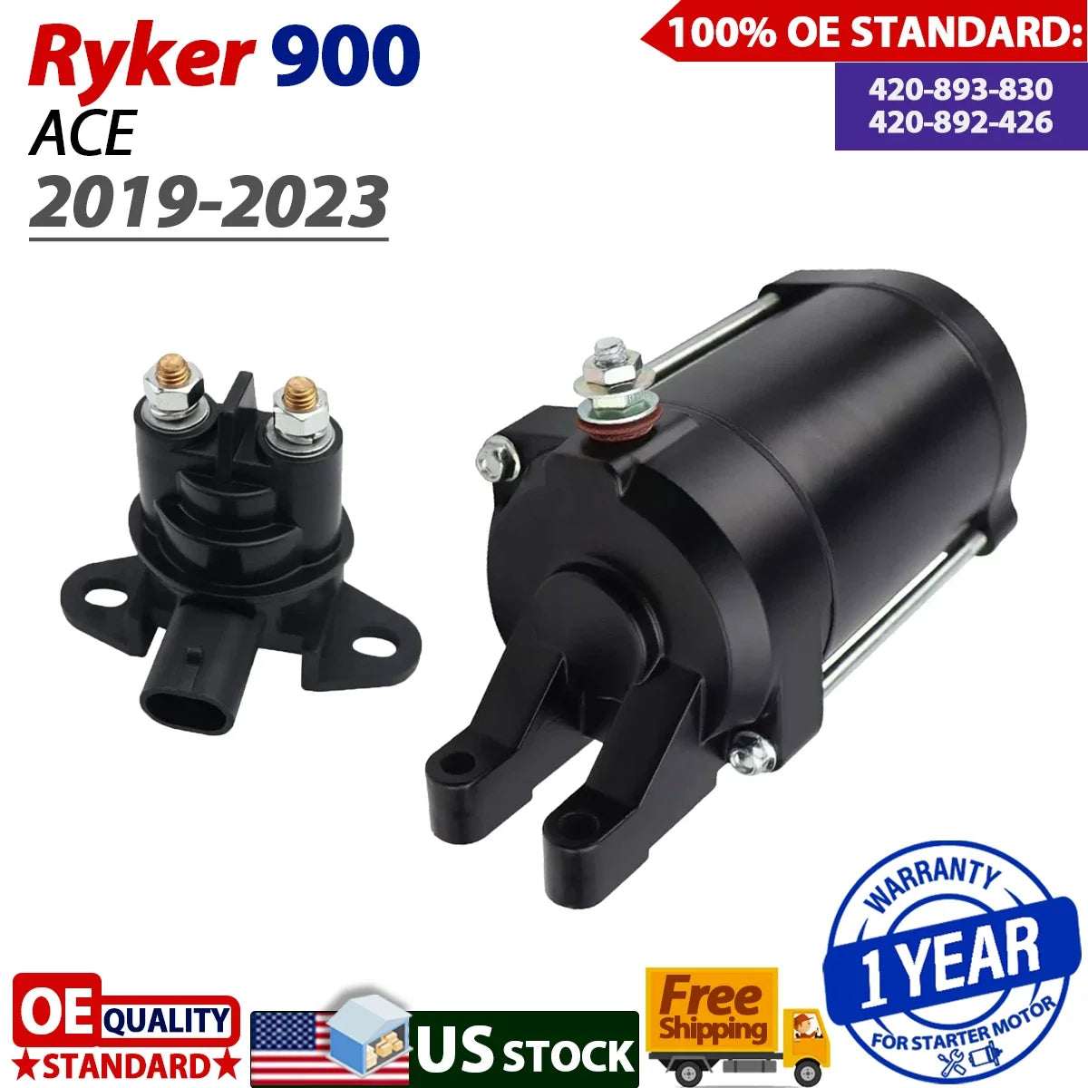 Starter with Relay for Can-Am Ryker 900 ACE (2019–2023)