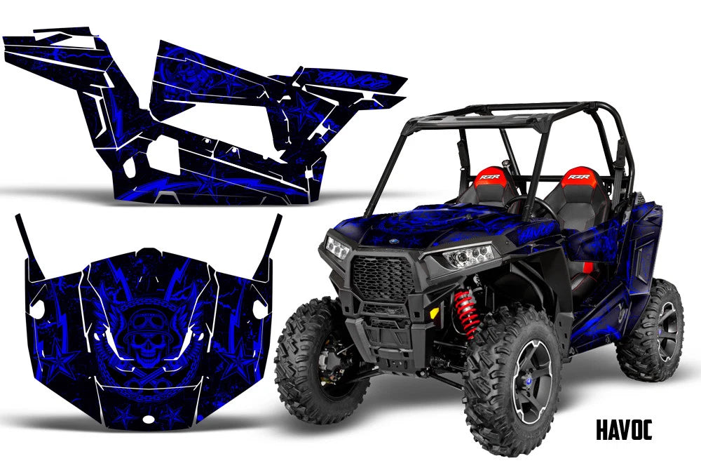 Wrap Graphics Sticker Decal for Polaris RZR 900S (2015–2016) POL-900S-15-16-HAVOC-BLU