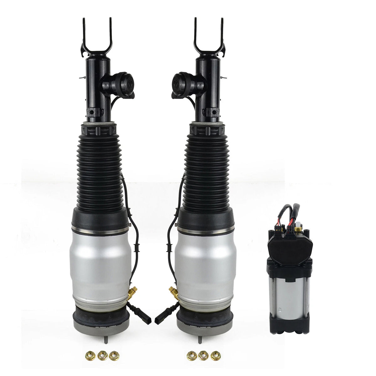 2Pcs Front Air Spring Bag Struts + Compressor for Hyundai Equus (2011–2016) - 55881-3M000, 55880-3N000, 54605-3N517