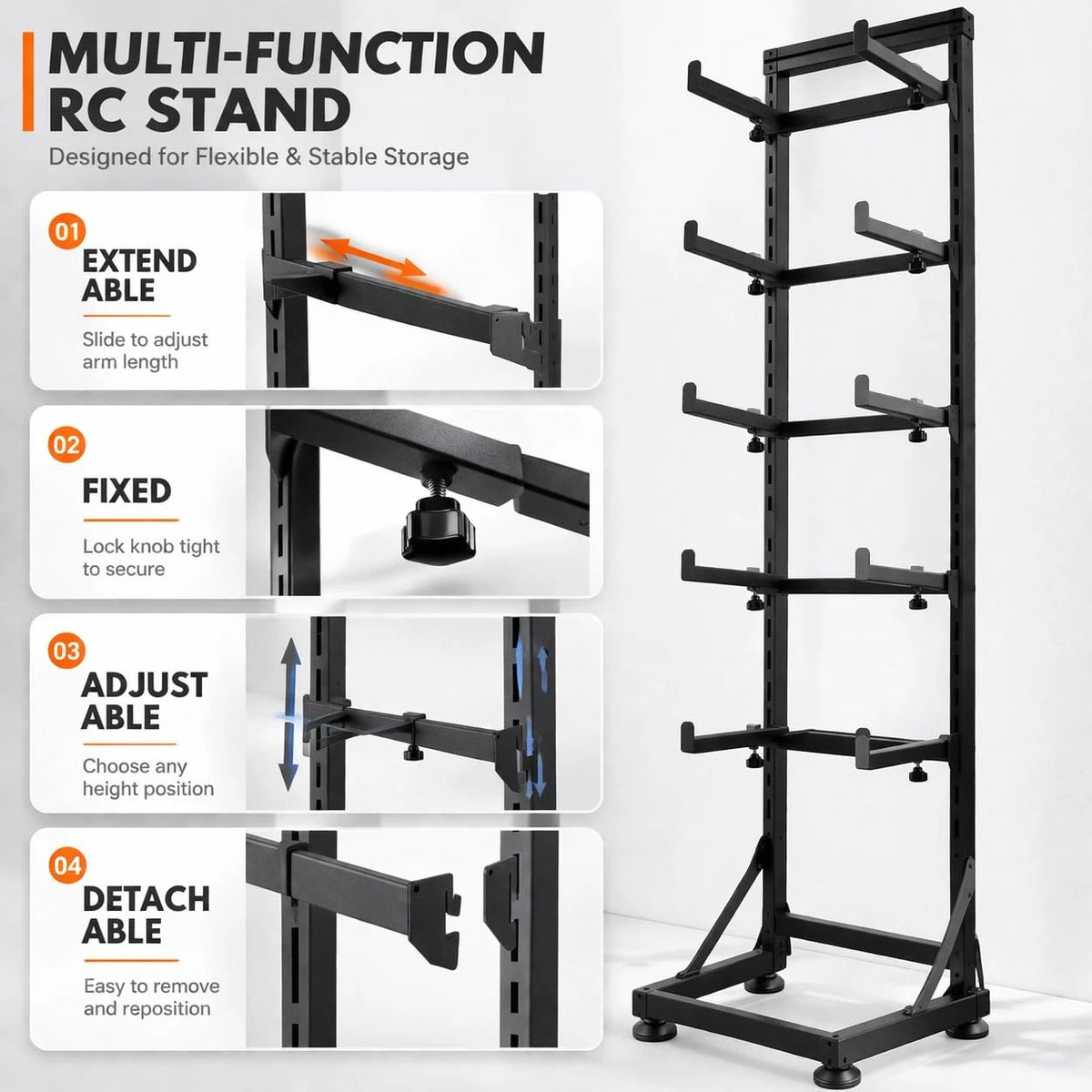 Display Stand for TRX4, TRX4M, SCX10, FCX18 (Compatible)