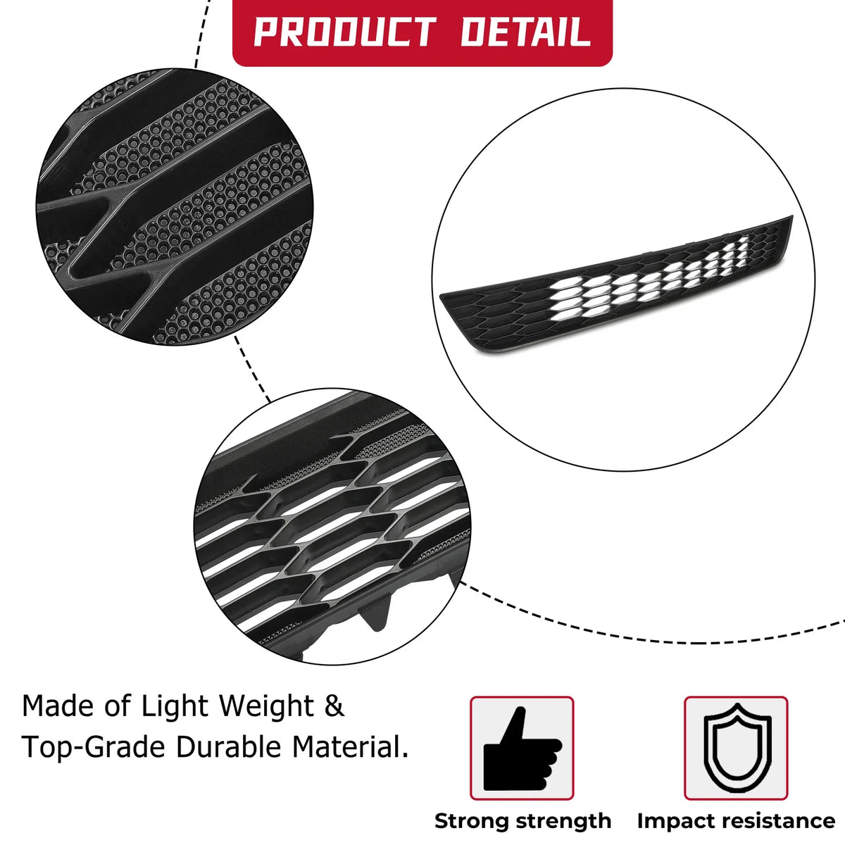 Front Lower Bumper Grille for Ford Mustang (2013–2014) 13-14 Black