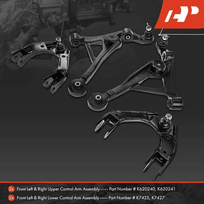 Set of 4 Front Side Control Arm Ball Joint Assy for Chrysler Cirrus (1995–2000) RK620241, 04782974AB, K7425