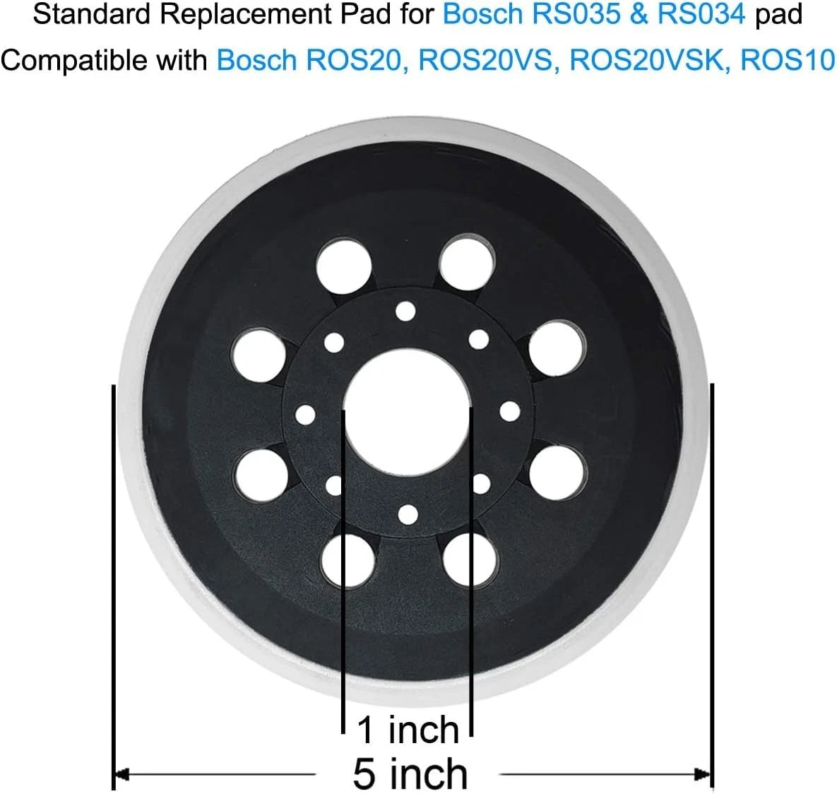 2X 5 Inch 8 Hole Hook & Loop Replacement Sander Pad for Bosch