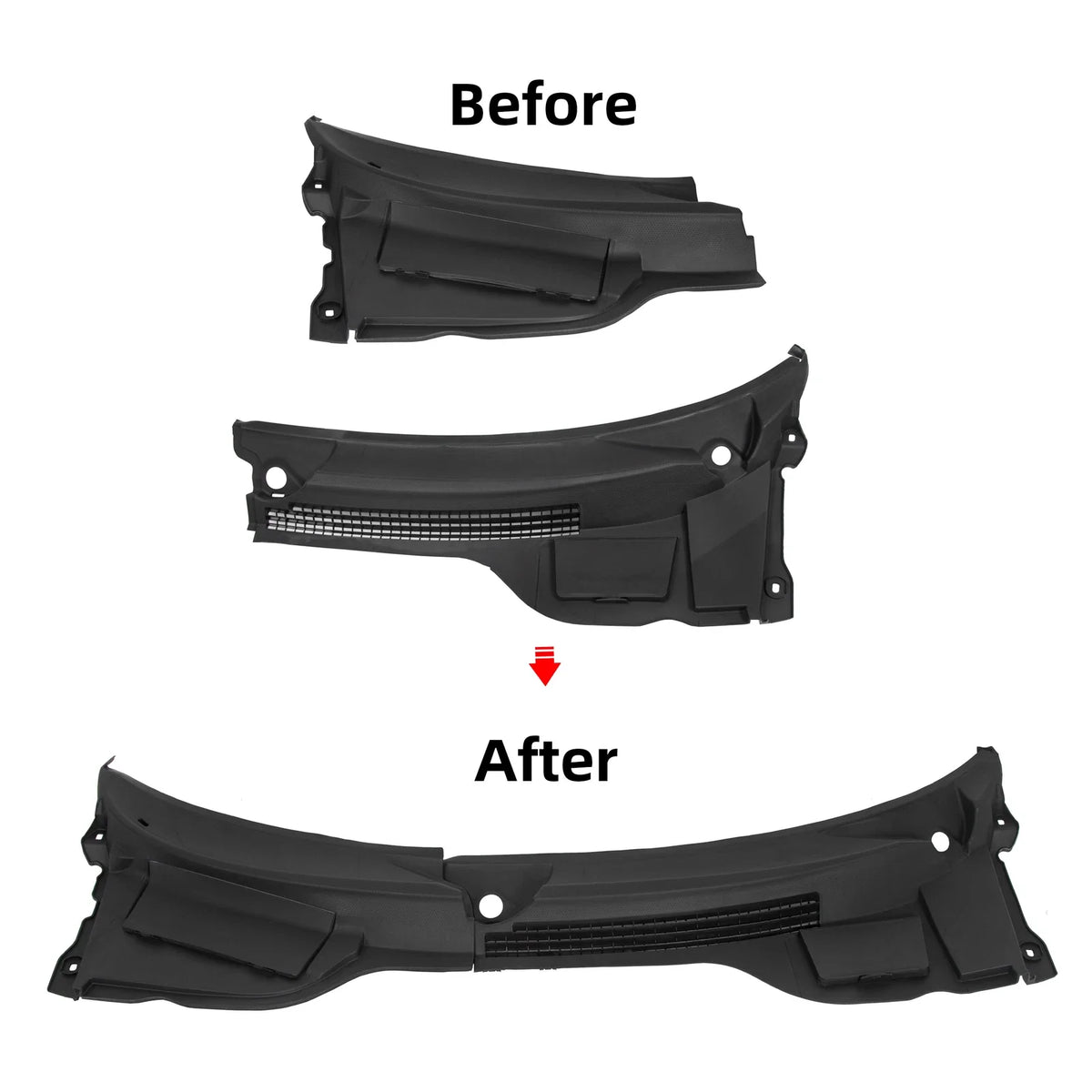 Set of 2 Windshield Cowl Cover Grille for Mini Cooper R55 R56 R57 (2007–2015)