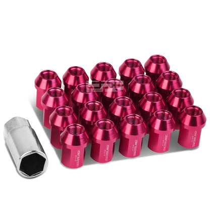 20 PCS Closed End M12x1.25 35mm Tall Pink Aluminum Lug Nuts for JDM Vehicles