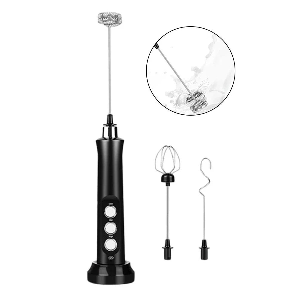 Electric Whisk for Creamy Milk Foam (USB Powered, Adjustable Speeds)